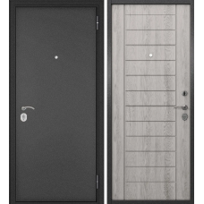 Дверь входная Бульдорс ХОУМ ЭКО 137 НЕСТАНДАРТ Антрацит букле - Ясень ривьера айс